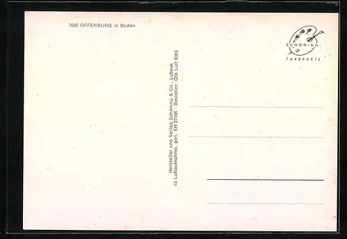 AK Offenburg /Baden, Totalansicht mit Autobahnkreuz, BURDA-Haus