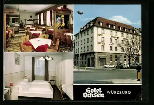 AK Würzburg, Hotel Ochsen, Inh. Walter Mayer, Juliuspromenade 1-3