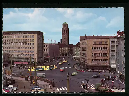 AK Mülheim, Stadtmitte mit Strassenbahn