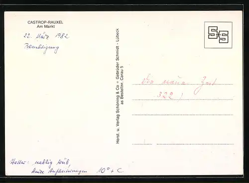 AK Castrop-Rauxel, am Markt mit REWE-Supermarkt