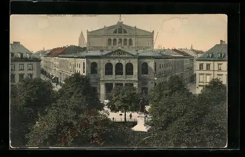 AK München, Gärtner-Theater aus der Vogelschau
