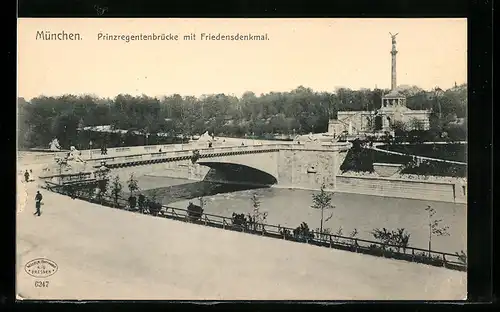 AK München, Prinzregentenbrücke und Friedensdenkmal