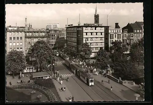 AK Süsseldorf, Corneliusplatz mit Strassenbahn