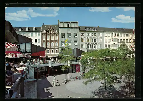 AK Kiel, Alter Markt mit Cafe und Geschäften
