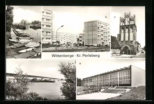 AK Wittenberge /Kr. Perleberg, Hafen, Perleberger Strasse, Steintor