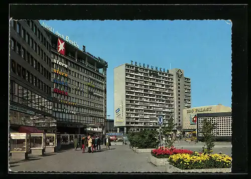 AK Berlin, Breitscheidplatz mit Hochhäuser am Zoo