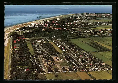 AK Cuxhaven-Duhnen, Gebiet am Dünenweg, Fliegeraufnahme