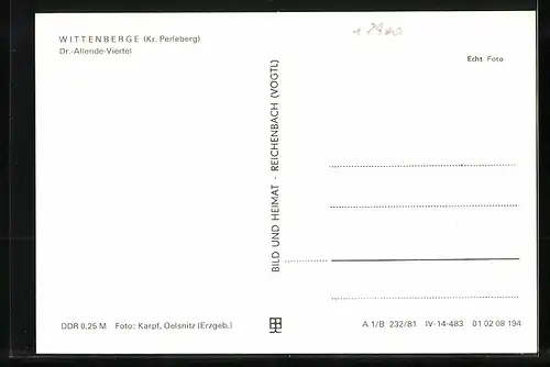 AK Wittenberge /Kr. Perleberg, Dr.-Allende-Viertel, Strassenpartie