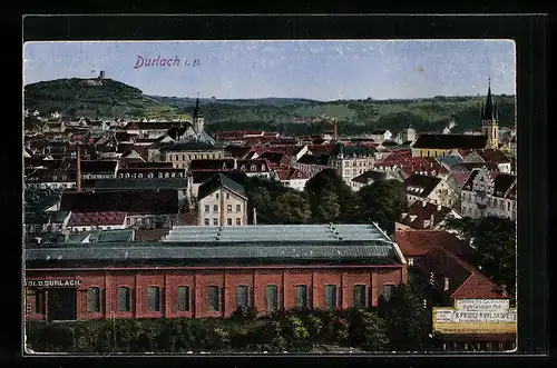 AK Durlach i. B., Totale aus der Vogelschau