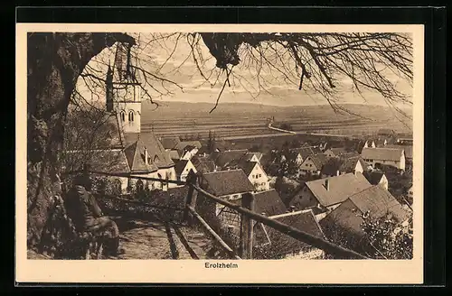 AK Erolzheim, Teilansicht mit Kirche