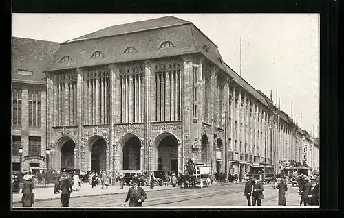 AK Berlin, Kaufhaus Wertheim, Leipziger Platz und Strasse