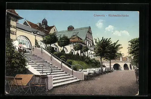 AK Chemnitz, Treppenaufgang zur Küchwaldschänke