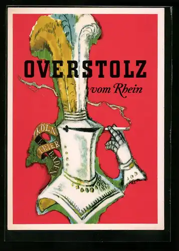 AK Geschlossenes Rittervisier mit Overstolz-Zigarette, Reklame