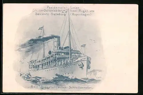 AK Passagierschiff Doppelschrauben-Schnelldampfer Odin