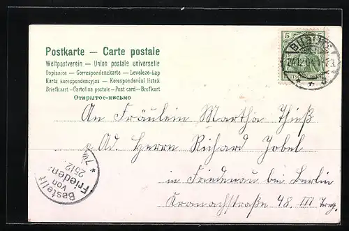 AK Weihnachtsmann zieht einen Schlitten