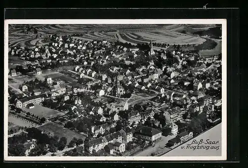 AK Buss-Saar, Ortsansicht vom Flugzeug aus