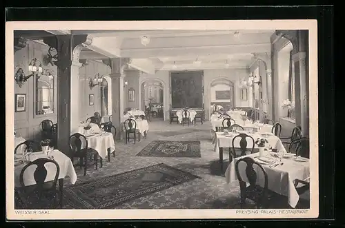 AK München, Weisser Saal im Preysing-Palais-Restaurant, Residenzstrasse 27