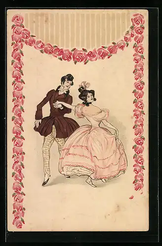 AK Ich tanz` mit meiner Frau, Paar aus dem 19. Jh.