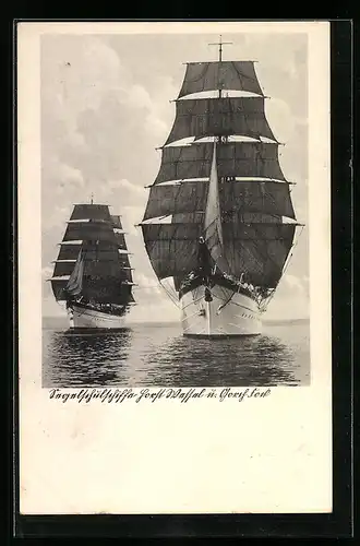 AK Segelschiff Gorch Fock in ruhiger See