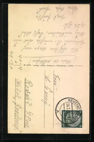 AK Segelschiff Gorch Fock in ruhiger See