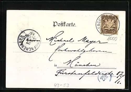 AK Münchner Schäfflertanz 1900, Volkstanz, Faustin Bauer Vortänzer