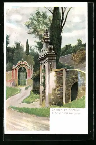 Künstler-AK Rapallo, Strada di Rapallo a Santa Magherita