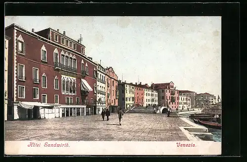 AK Venezia, Strassenpartie am Hotel Sandwirth