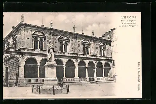 AK Verona, Piazza Signori e monumento a Dante Allighieri