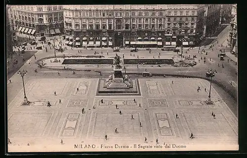 AK Milano, Piazza Duomo, Il Sagrato visto dal Duomo