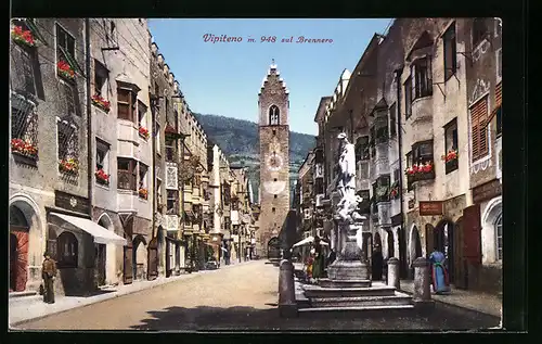 AK Vipiteno, Ortsansicht mit Blick zur Kirche