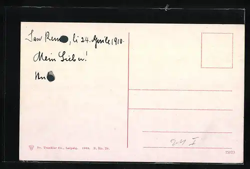 AK S. Remo, Strassenpartie unter Palmen