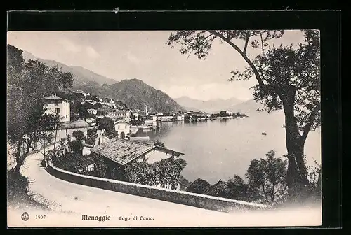 AK Menaggio, Blick auf den Ort am Lago di Como