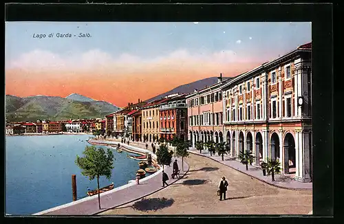 AK Salò /Lago di Garda, Ortspartie mit Uferstrasse