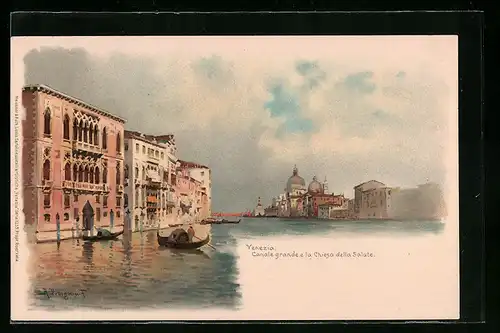 Lithographie Venezia, Canale grande e la Chiesa della Salute