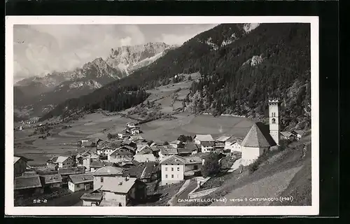 AK Campitello, Ortsansicht gegen Catinaccio