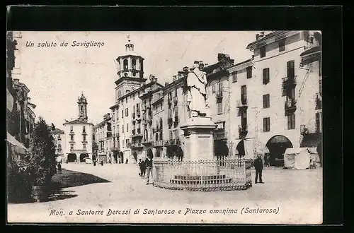AK Savigliano, Mon. a Santorre Derossi di Santarosa e Piazza omonima