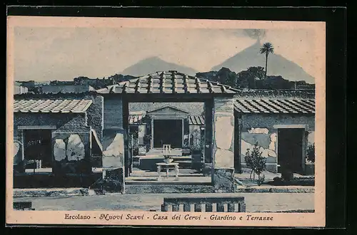 AK Ercolano, Nuovi Scavi, Casa dei Cervi, Giardino e Terrazze
