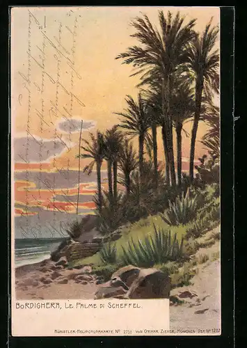 AK Bordighera, Le Palme di Scheffel