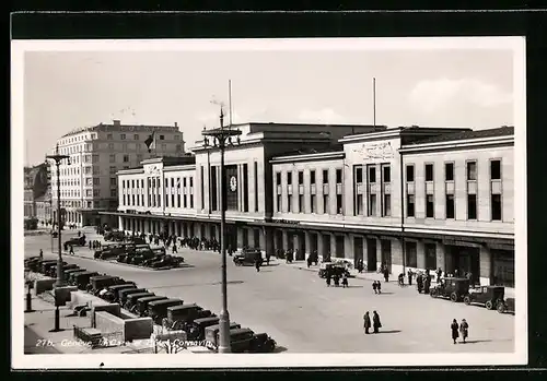 AK Geneve, Gare et Hotel Cornavin, Bahnhof