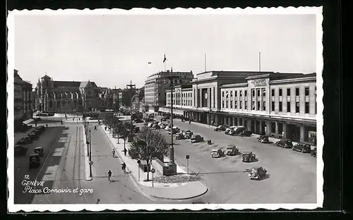 AK Geneve, Place Cornavin et gare