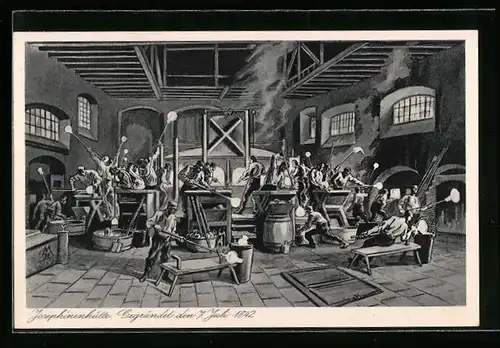 AK Ober-Schreiberhau /Rsgb., Kunstglasfabrik Josephinenhütte, Innenansicht