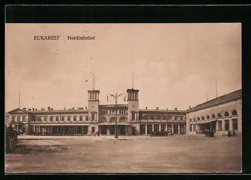 AK Bukarest, Anblick vom Nordbahnhof