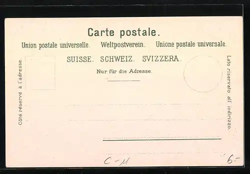 Lithographie Schweiz, Landkarte mit Kantonen der Schweiz, Schweizer Wappen