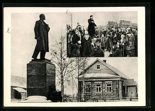 AK Kaschino b. Moskau, Lenin-Denkmal, Lenin bei einer Rede