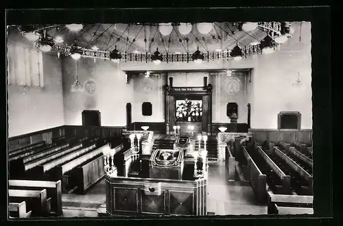 AK Enschede, Innenansicht der Synagoge der niederländischen israelischen Gemeinde