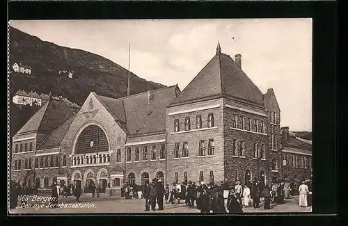 AK Bergen, Blick zum Bahnhof