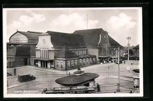 AK Liegnitz, Bahnhofsplatz und Bahnhof