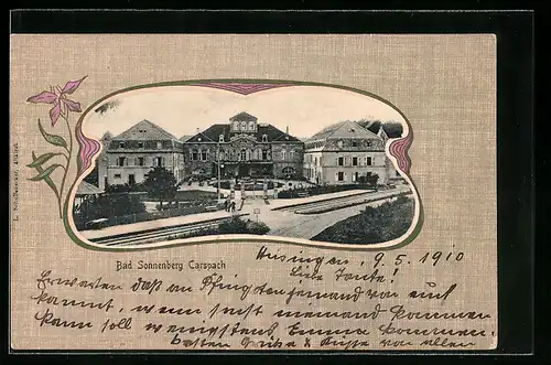 AK Carspach, Hotel Bad Sonnenberg, Jugendstilrahmen