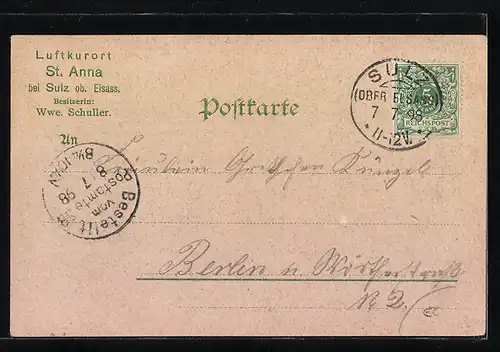 Lithographie St. Anna, Hotel, Ruine Freudenstein, Alpenpanorama