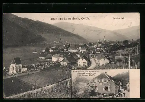 AK Lautenbach /O.-Els., Restauration zum Blumenthal v. Etienne Pfeiffer, Ortsansicht